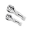 Powerbuilt Stubby Ratchet Set, 1/4-Inch and 3/8-Inch, Quick-Release, Reversible, 72 Tooth