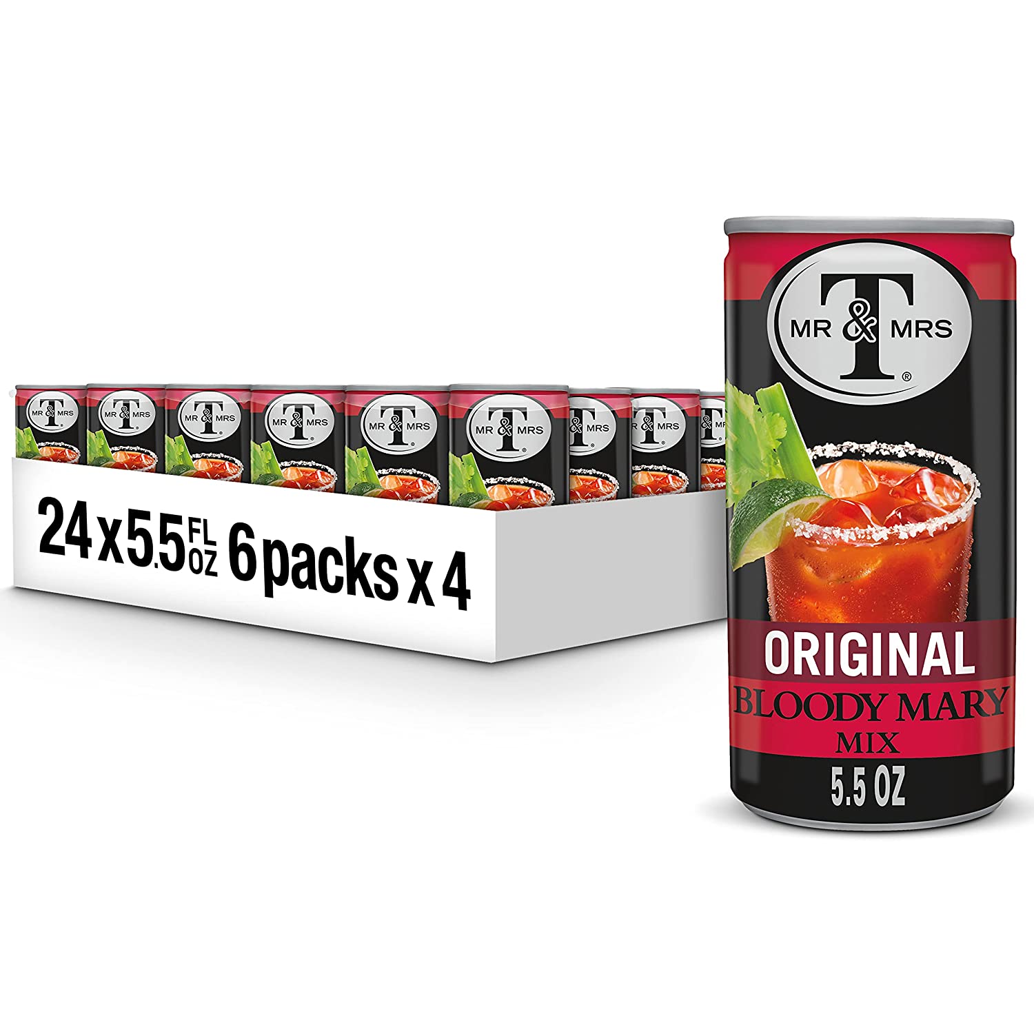 Mr & Mrs T Original Bloody Mary Mix, 5.5 fl oz cans (Pack of 24); In stock soon. Free Shipping w/ Prime or on orders $25+ | $10.52