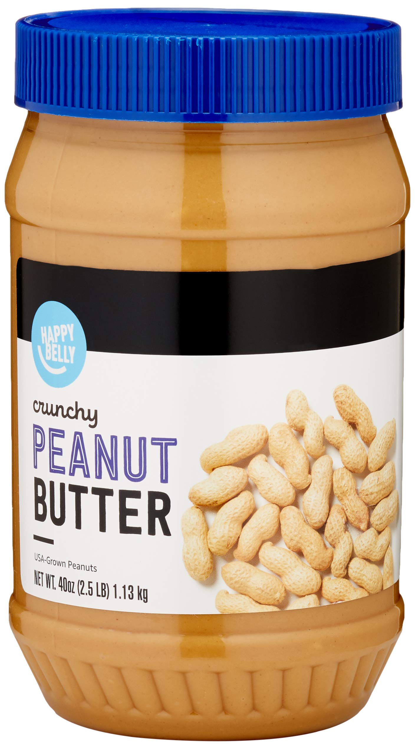 Amazon Happy Belly Crunchy Peanut Butter, 2.5 Pound, $0.09/Oz, Pack of 1, Free Shipping w/ Prime $3.61