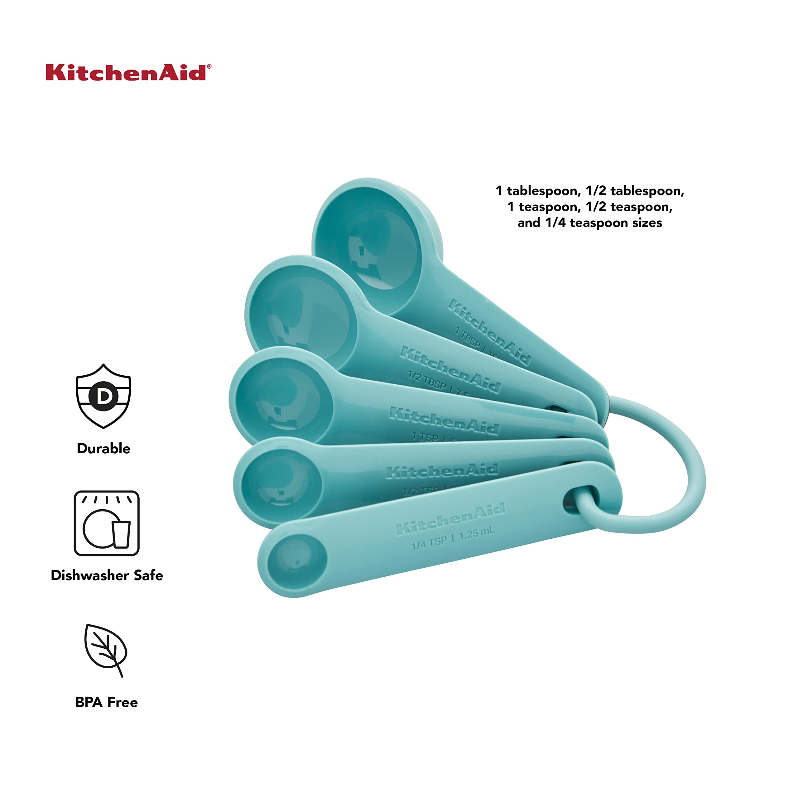 KitchenAid Measuring Spoons Set Of 5 Aqua Sky Ree Shipping W Prime 