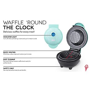 Dash Mini Waffle Bowl Maker for Breakfast, Burrito Bowls, Ice Cream and  Other Sweet Deserts, Recipe Guide Included - Red Free Shipping w/ Prime or  on orders $25+