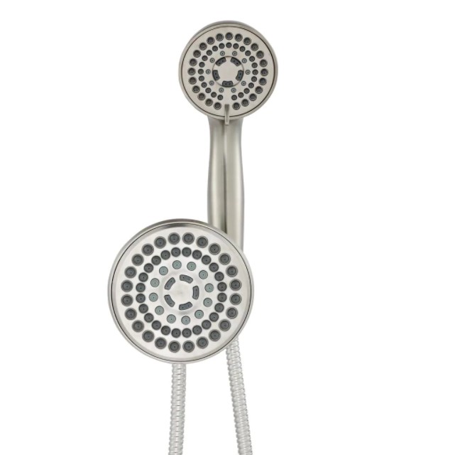 Glacier Bay 6-spray 5.5 in. Dual Shower Head and Handheld Shower Head in Brushed Nickel for $26.18