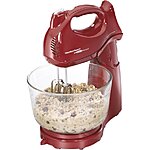 Hamilton Beach Power Deluxe 6 Speed Stand Mixer, 4 Quarts (Red) $27.99