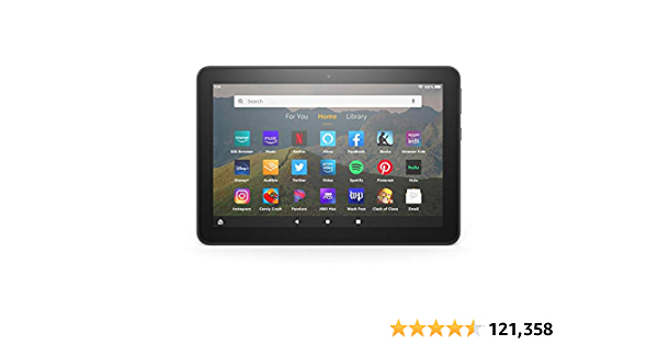 Fire HD 8 tablet, 8" HD display, 32 GB, latest model (2020 release), designed for portable entertainment, Black - $44.99