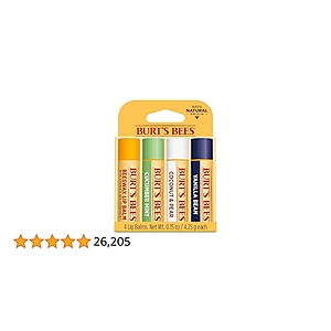 Burt's Bees Lip Balm Easter Basket Stuffers - Beeswax, Cucumber Mint, Coconut and Pear, and Vanilla Bean Pack, With Responsibly Sourced Beeswax, Tint-Free, Natural Lip Tr - $6.00