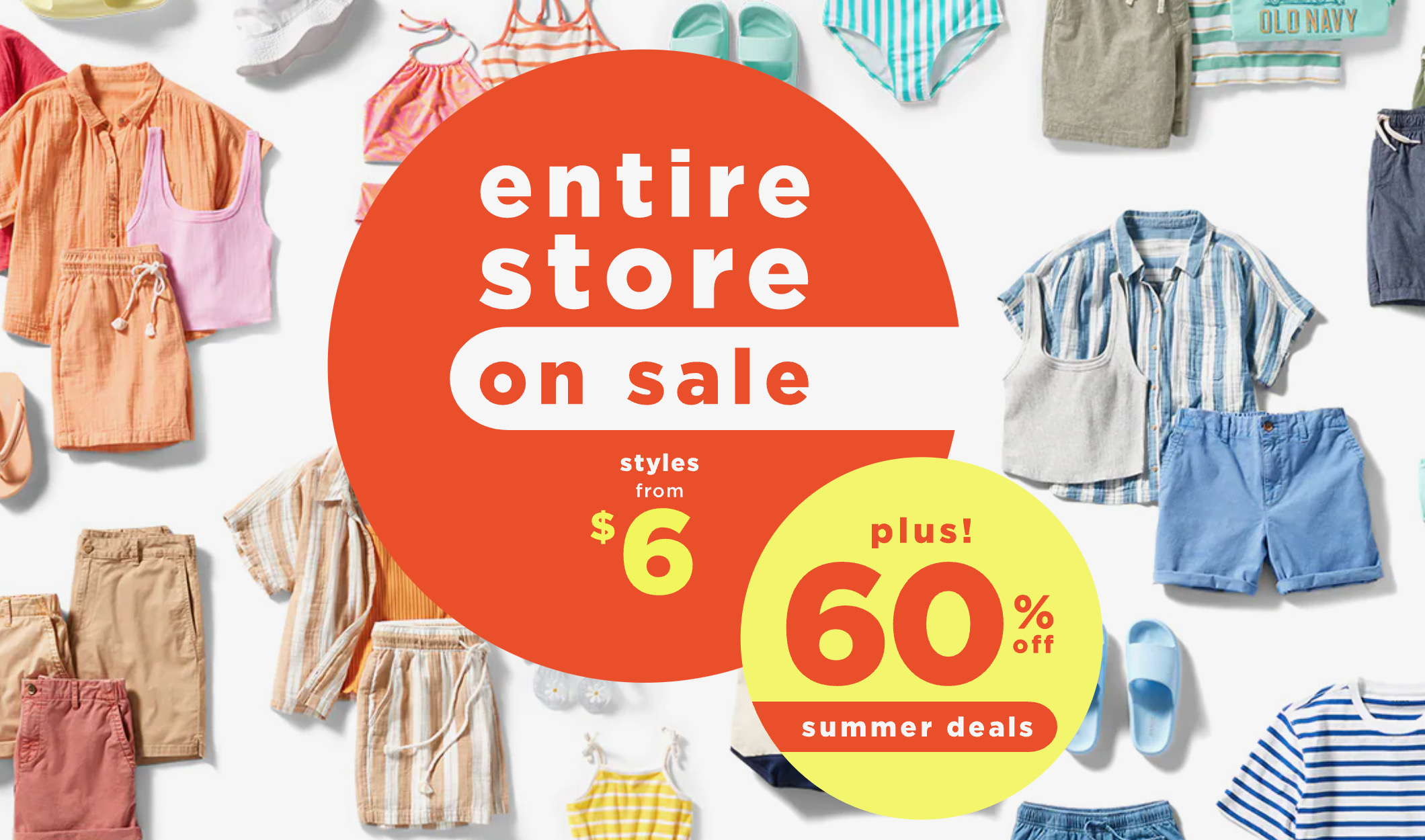 Old Navy: Sitewide Sale from $6 + 60% Off Summer Deals + Free Shipping on $50+