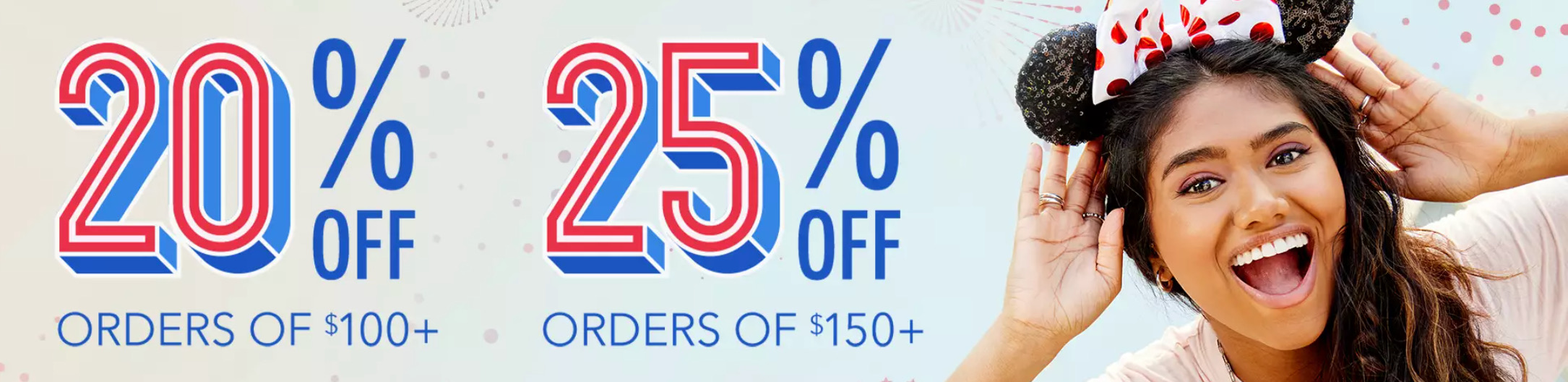shopDisney: 20% Off $100+, 25% Off $150+, Free Shipping on $75+