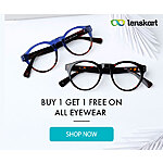 Lenskart: Buy One Get One Free All Eyewear + 10% Off Sitewide and Free Shipping