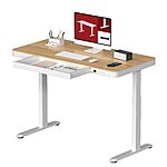 SANODESK Standing Desk with Drawer, Storage &amp; USB Ports (48 inch Maple Wood Tabletop/White Frame) $194.39 + Free Shipping w/ Prime