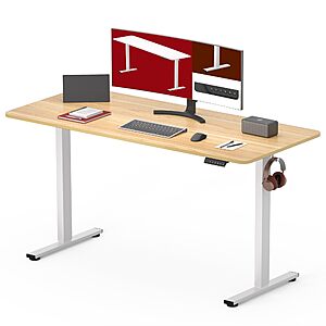 SANODESK Electric Standing Desk (48 x 24 Inches, White Frame/Natural Tabletop) $99.99 + Free Shipping w/ Prime