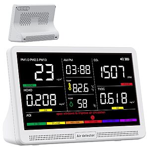 bonoch 16-in-1 Air Quality Monitor Indoor with 7-inch Display, 9 AQI + 7 Alerts $74.99 + Free Shipping