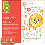 Amazon: Babyganics Ultra Absorbent, Unscented, Chlorine Free, Latex Free Baby Diapers (160 Count), Size 4 $40.84 w/ S&amp;S + FS w/ Prime