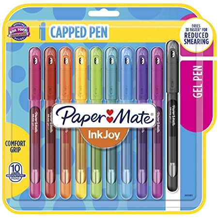 Paper Mate InkJoy Gel Pens Medium Point (0.7mm) Capped, 10 Count, Assorted Colors $5.95 on Amazon