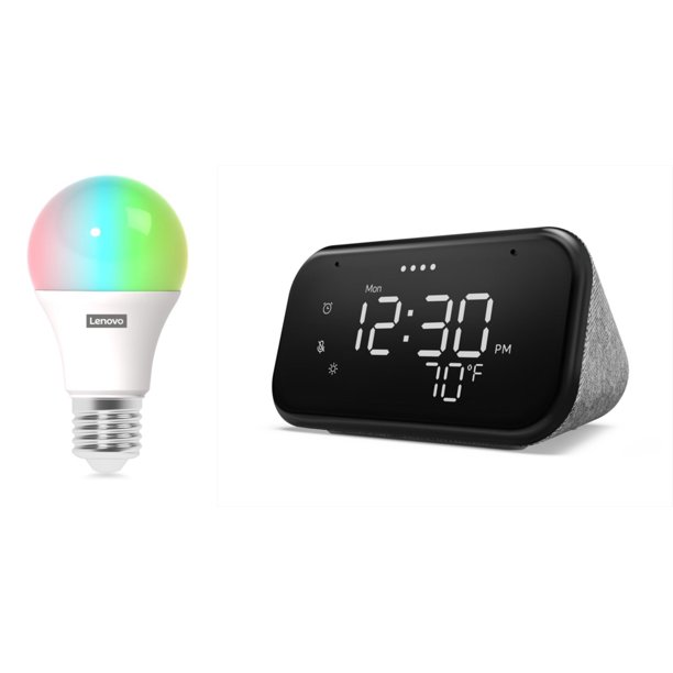 In store only YMMV - Lenovo Smart Clock Essential + Smart Bulb (810 Lumen) $10 at Walmart