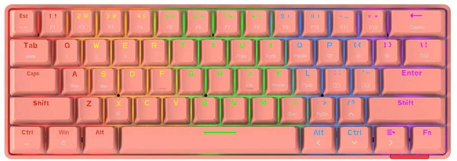 EPOMAKER Ajazz STK61 61 Keys Bluetooth 5.0 Wired/Wireless Mechanical Keyboard with RGB Backlit, Type C Cable  for $24.99