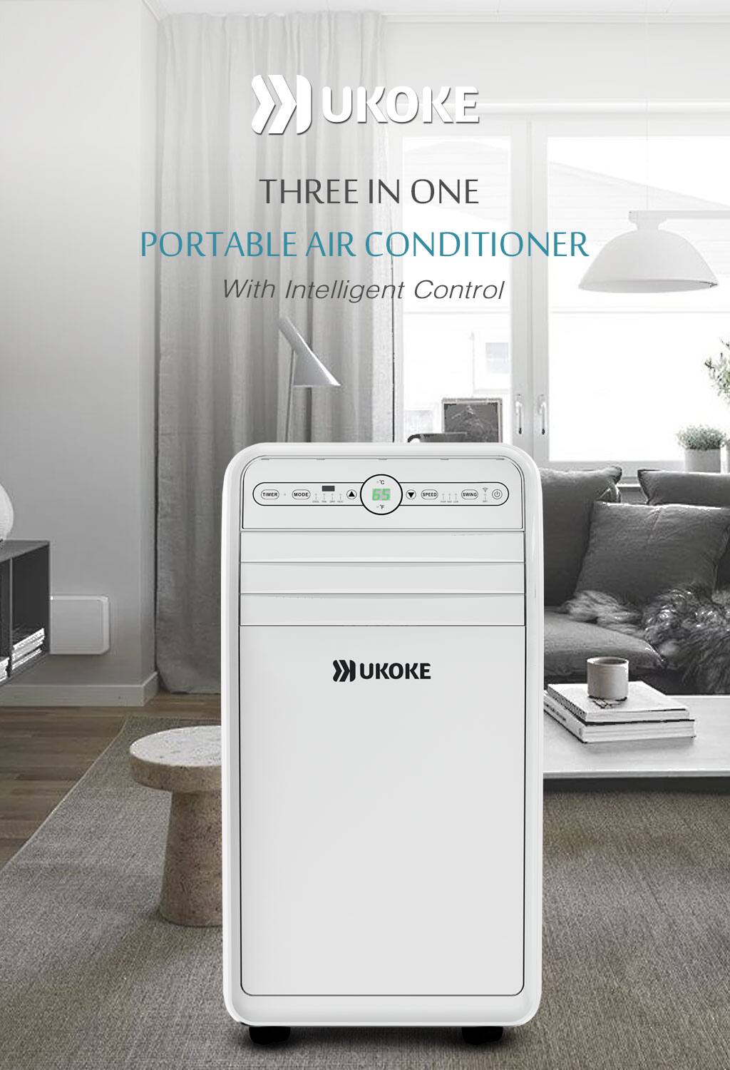 Ukoke Smart WiFi Portable Air Conditioner,10000BTU,3 in 1 AC Unit with