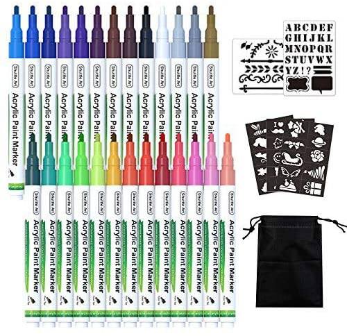 Shuttle Art 26 Colors Acrylic Paint Markers with Stencils $8.99 + Free shipping w/ Prime or $25+