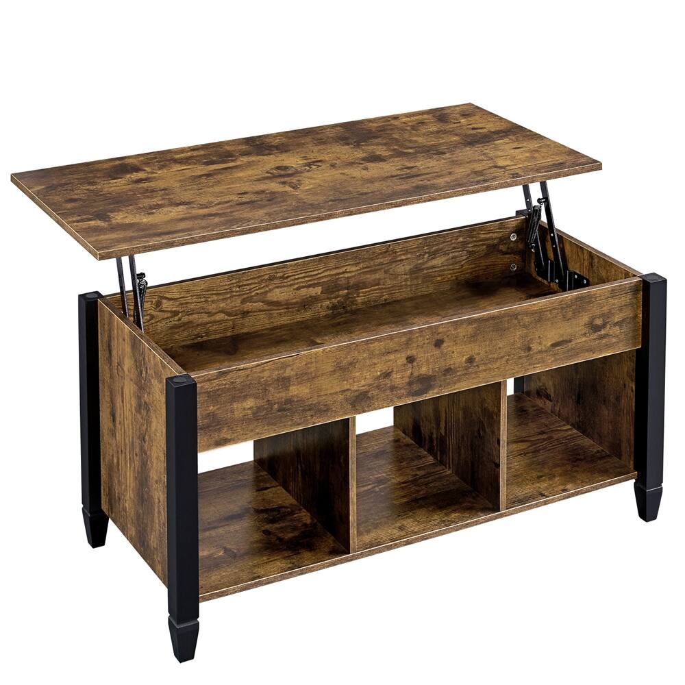 Costoffs Wooden Lift Top Coffee Table with Hidden Compartment & Shelf Living Room $108.35+Free Shipping