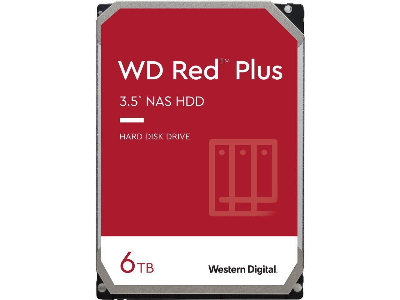 WD Red Plus 6TB NAS Hard Disk Drive [5640 RPM Class SATA 6Gb/s, CMR, 128MB Cache, 3.5"] for $134.99 w/ Free Shipping