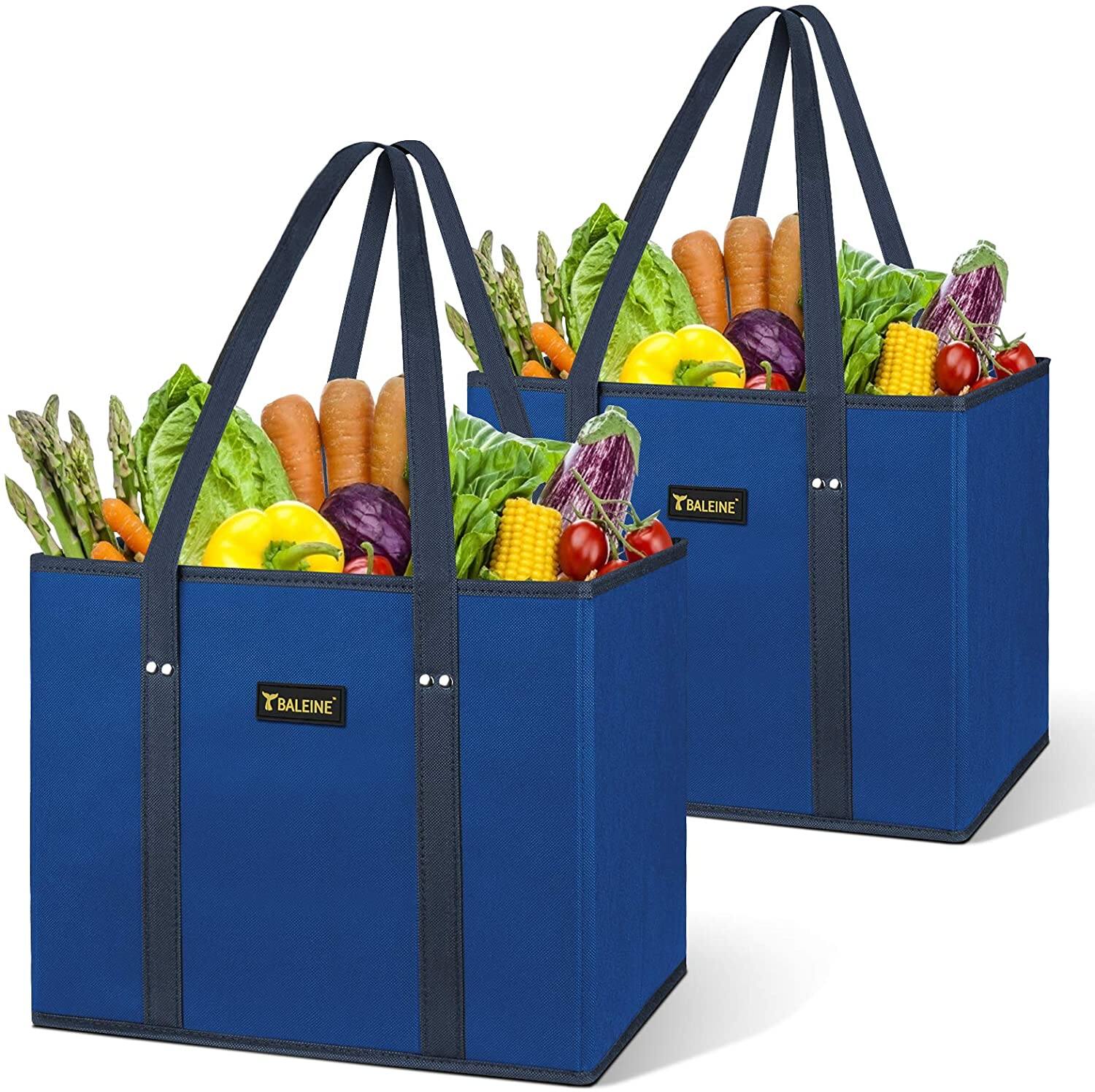 Reusable Shopping Bags with Reinforced Bottom and Handles $8.99 + Free Shipping w/ Amazon Prime or Orders $25+ $13.5