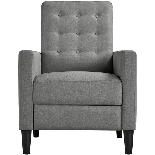 Alden Design Modern Fabric Push Back Recliner Chair Mid-Century Modern Single Reclining Chair, Gray $152.88 + Free Shipping