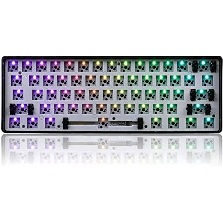 EPOMAKER GK61X/GK64X RGB Hotswap Custom DIY Kit for 60% Keyboard, PCB Mounting Plate Case (White/Black) for $50.4 to $55.99 ＋FS