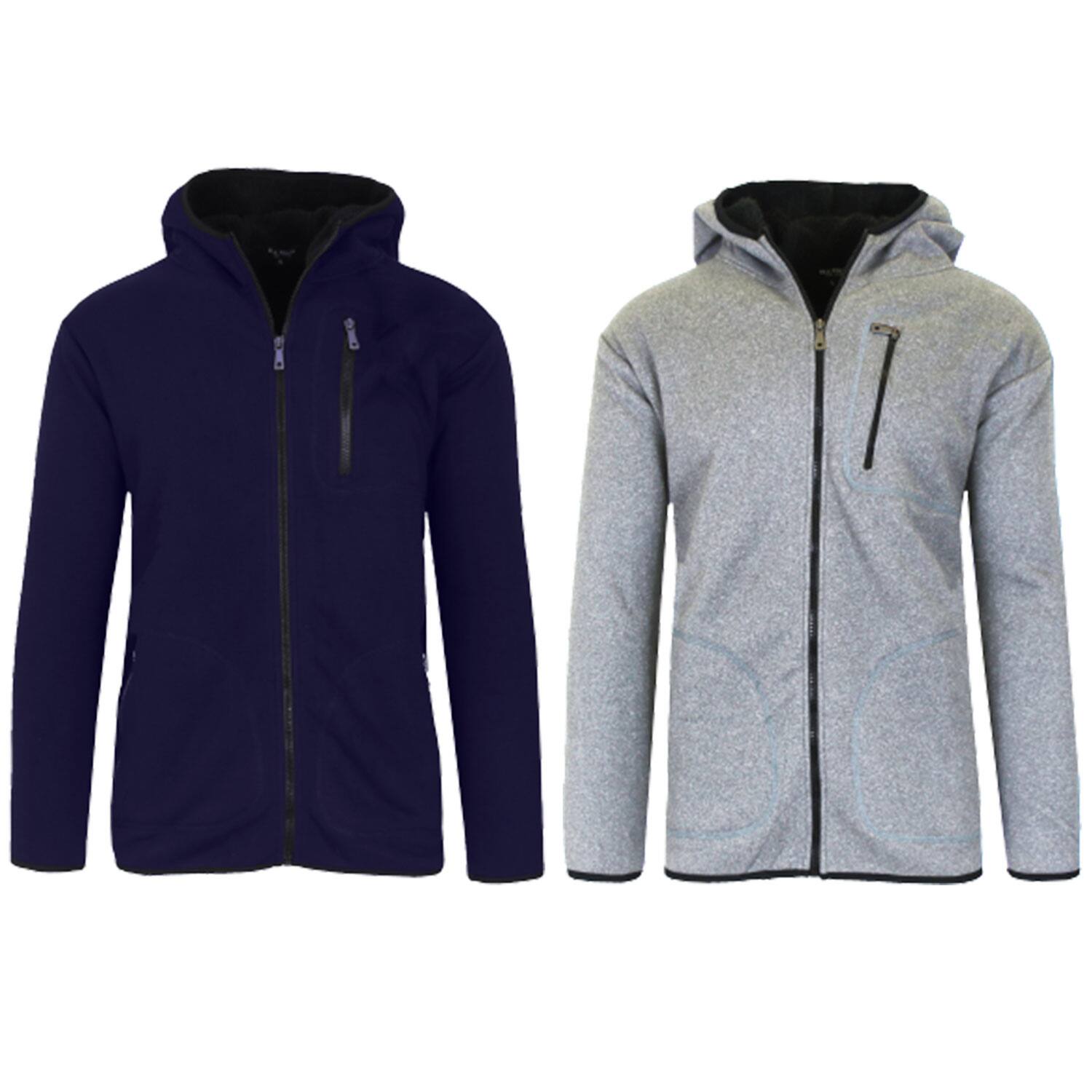 Men's Tech Sherpa Fleece-Lined Zip Hoodie With Chest Pocket Pack Of 2 $29.24+ Free shipping