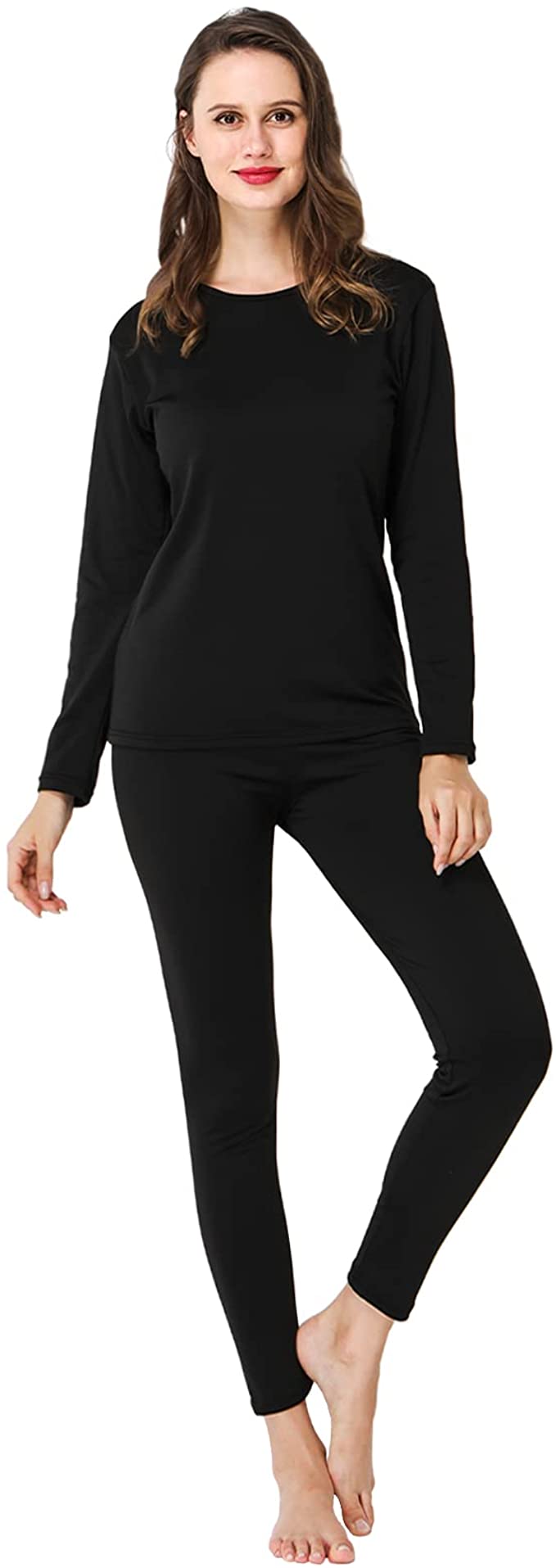 Thermal Underwear for Women Thermal Underwear Set, Ultra Soft Long Johns for Women with Fleece Lined Top Bottom $10.99