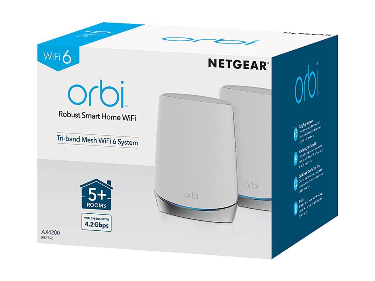 NETGEAR Orbi RBK752 High-Performance Whole Home Mesh WiFi System - $270 w/pc HDWAZZA343+FS $269.99