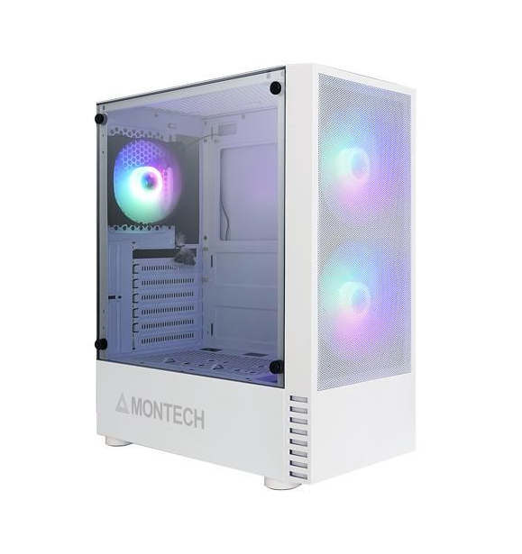 Montech X2 MESH White ATX Mid-Tower Case w/ 3 LED Fans (pre-installed) $41.90