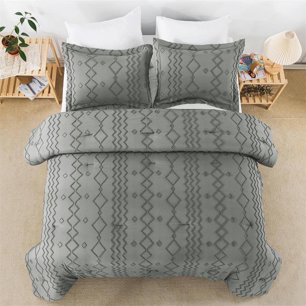 40% off - JML 3 Pieces Jacquard Microfiber Comforter Set with 2 Pillowcases - Extra Soft Comfort 490GSM All Season Comforter, Twin/Queen/K Price from $31.79 to $41.99+FS