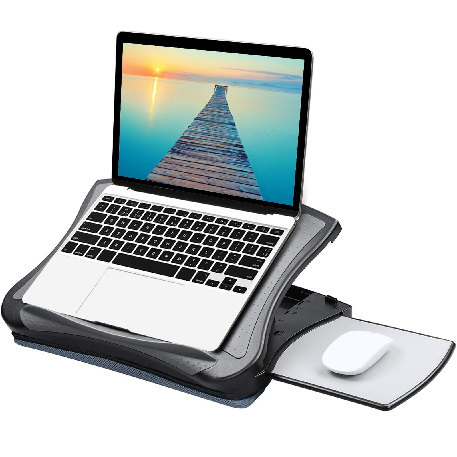 HUANUO Adjustable Lap Desk with Cooling Fan Fits 15.6 Inch Laptops 19.