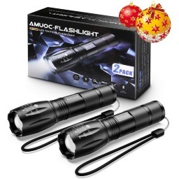 Amuoc LED 1000 Lumens Flashlights 2 Pack $17.99