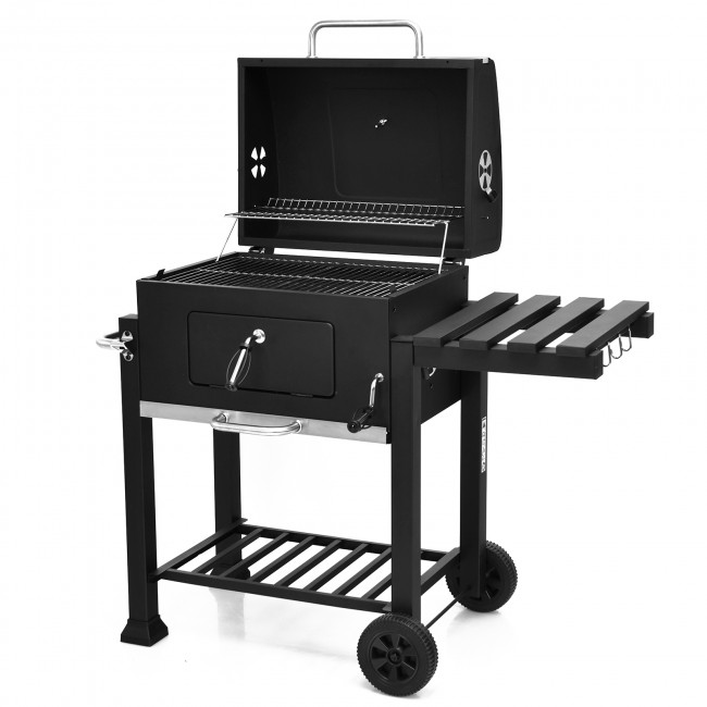 Costway Outdoor Portable Charcoal Grill with Side Table $166 + Free Shipping