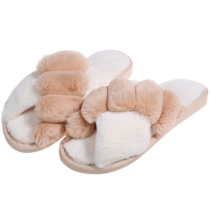 Women's Soft Plush Lightweight House Slippers with Fuzzy Cross-Band Design $9.59 + Free Shipping