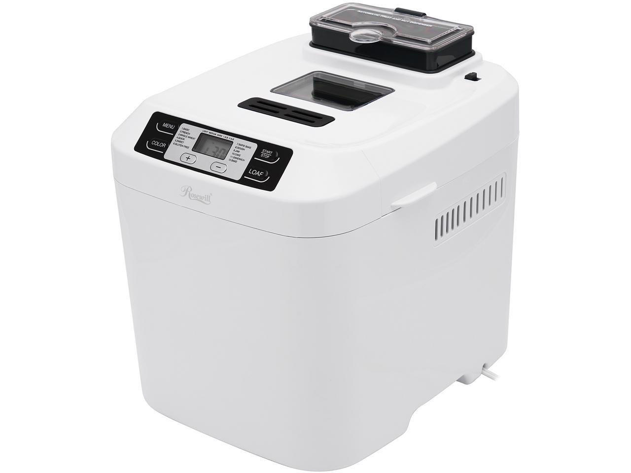 Rosewill Bread Maker Machine with Automatic Fruit and Nut Dispenser for