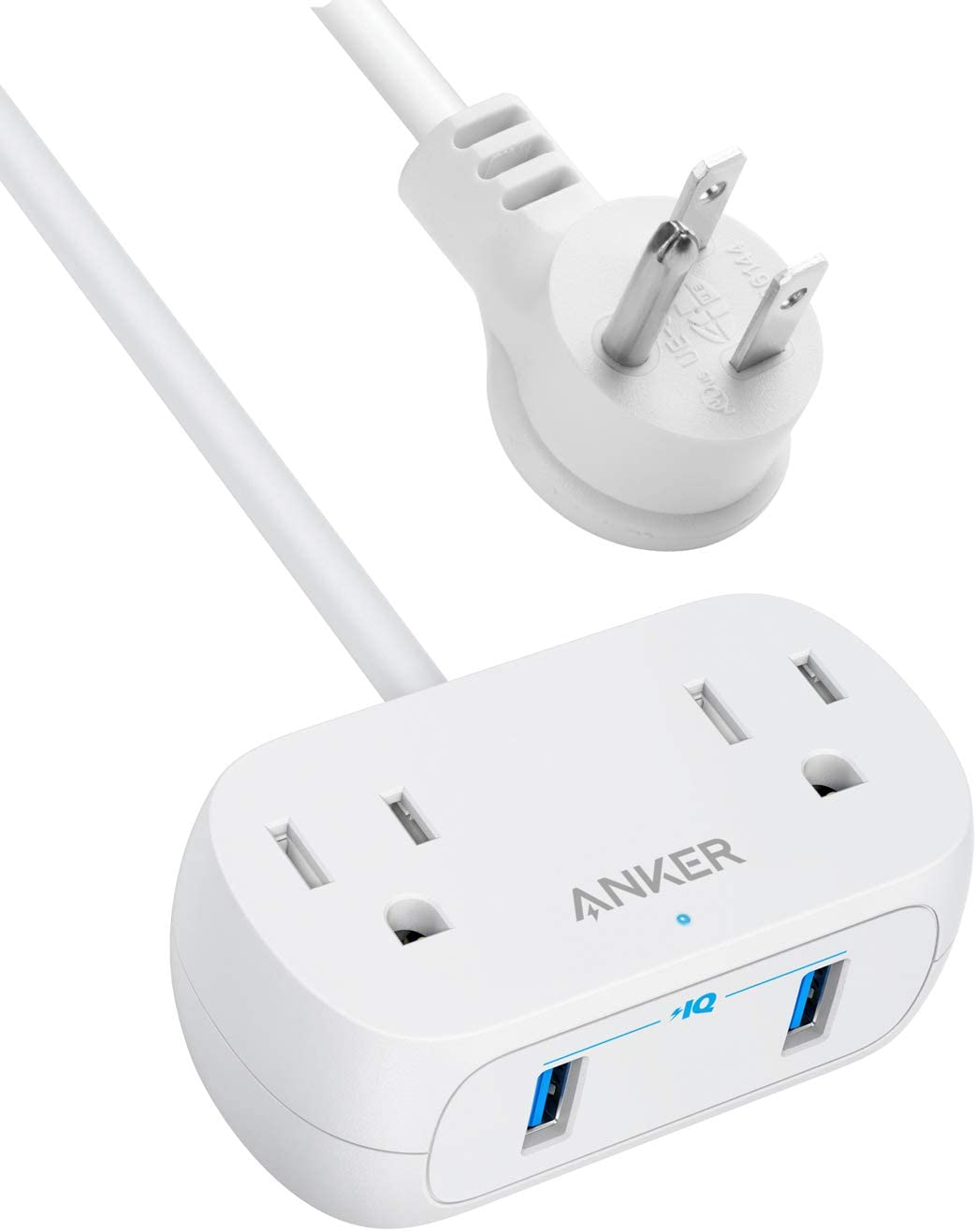 5' Anker Power Strip w/ 2 Outlets & 2 USB Ports $9.99 + Free Prime Shipping or $25+ orders