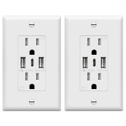 TOPGREENER 2-pack USB High-Speed In-Wall Charger with USB A and USB C $29.69 + Free Shipping