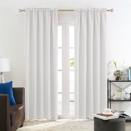 2-PK Deconovo Rod Pocket Solid Blackout Curtains ($7.48~$13.60 depending on size) (52"x54" - 52"x108") + Free Shipping w/ Prime or $25+ orders