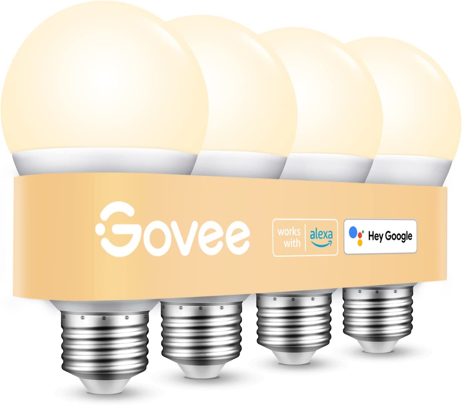 4 Pack Govee Smart WiFi LED Light Bulbs, Dimmable Soft Warm White, Work w/ Alexa & Google Assistant $16.49 + Free Shipping w/ Prime or $25+ orders