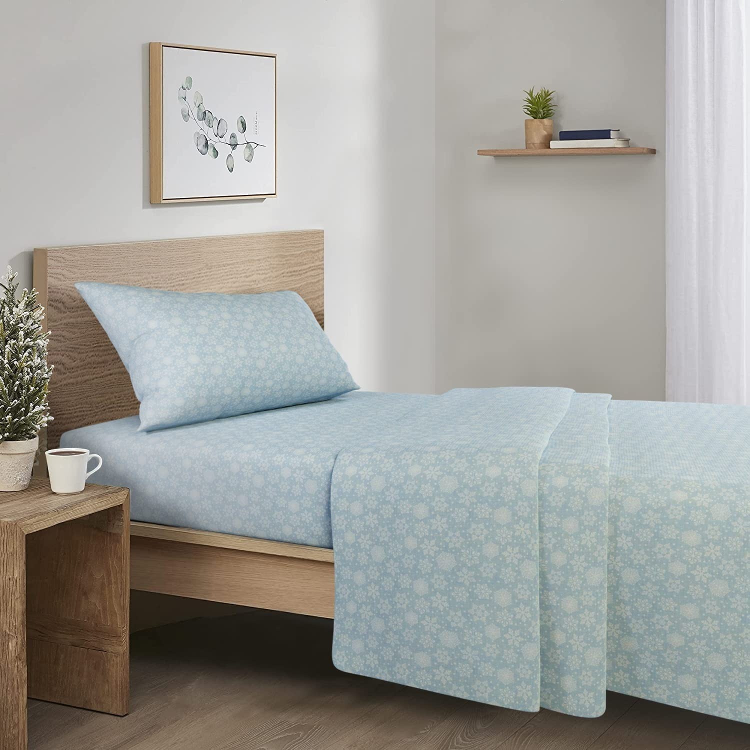 Comfort Spaces Flannel Bed Sheet Sets: 3 Piece Snowflake (Twin) $19.31, 4 Piece Grey (Queen) $25 & more + Free Shipping w/ Prime or $25+ orders
