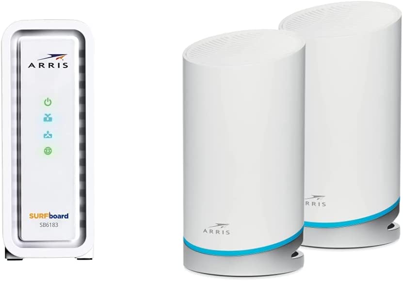 Arris Surfboard Cable Modem + Mesh Wifi Combo Bundles SB6183 Modem