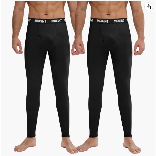 2 Pack Men's Thermal Long Johns Bottoms $11 + Free Shipping w/ Prime or $25+ orders