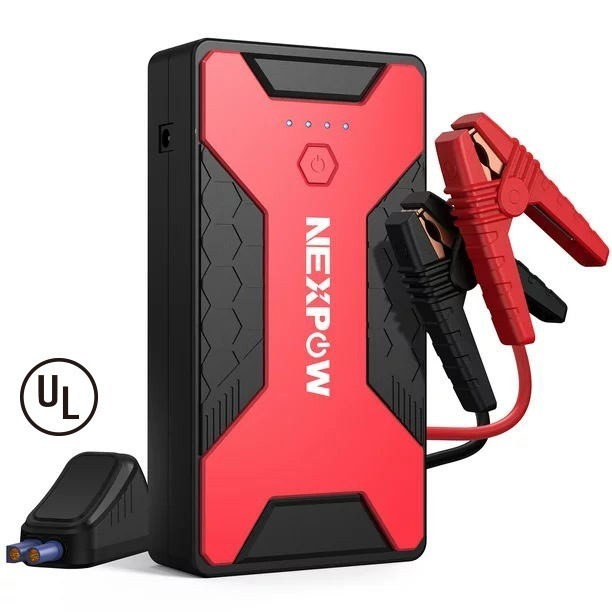 NEXPOW 1500A Peak 12800mAh 12V Portable Car Jump Starter 32 + Free