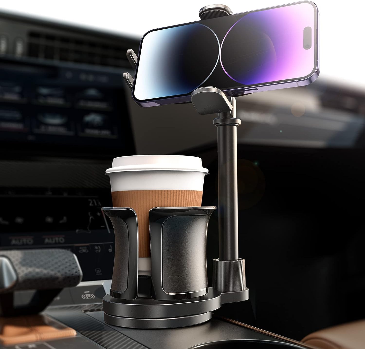 LISEN Car Cup Holder Expander & Phone Mount 11.70 + Free Shipping w/ Prime or 25+ orders