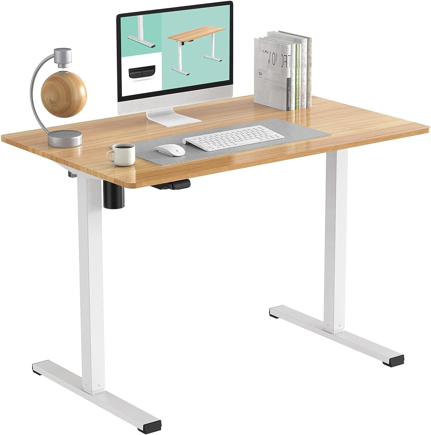 48" x 24" Flexispot Whole-Piece Electric Standing Desk (White Frame + Maple Top) $129.59 + Free Shipping