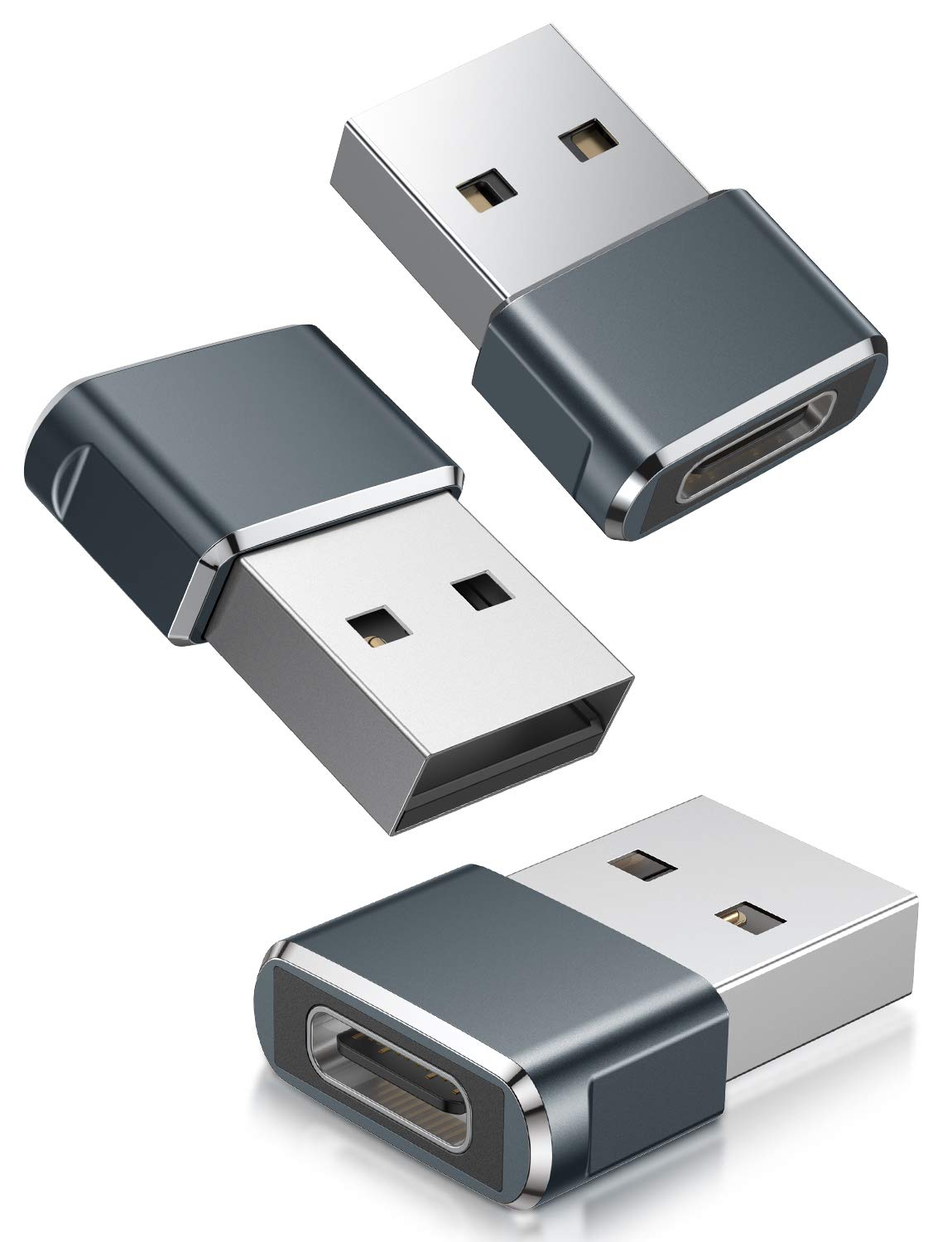 3-Pack Basesailor USB A to USB C Adapter (Grey) $3.50 + Free Shipping w/ Prime or $35+ orders