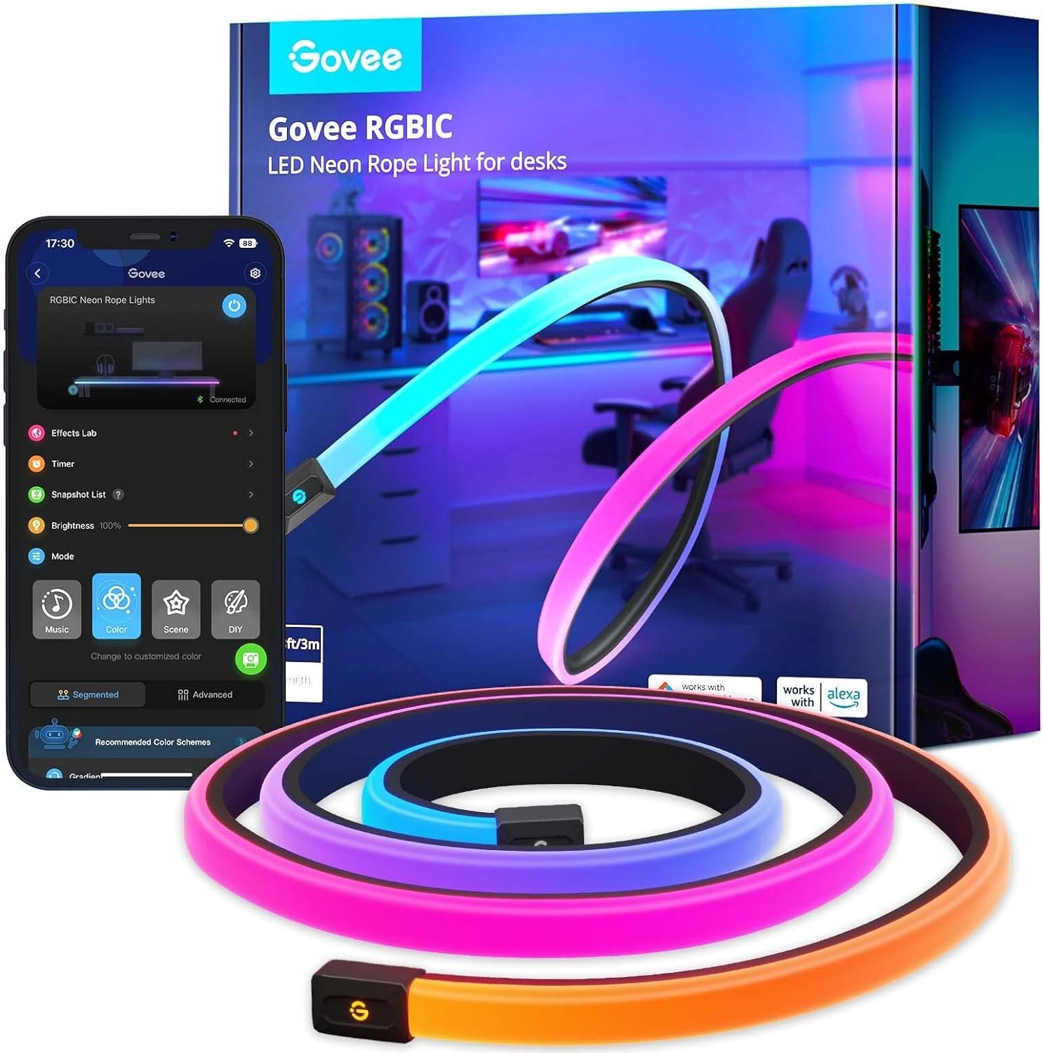 Govee 10' Neon Rope RGBIC Lights Cuttable Strip $50 + Free Shipping