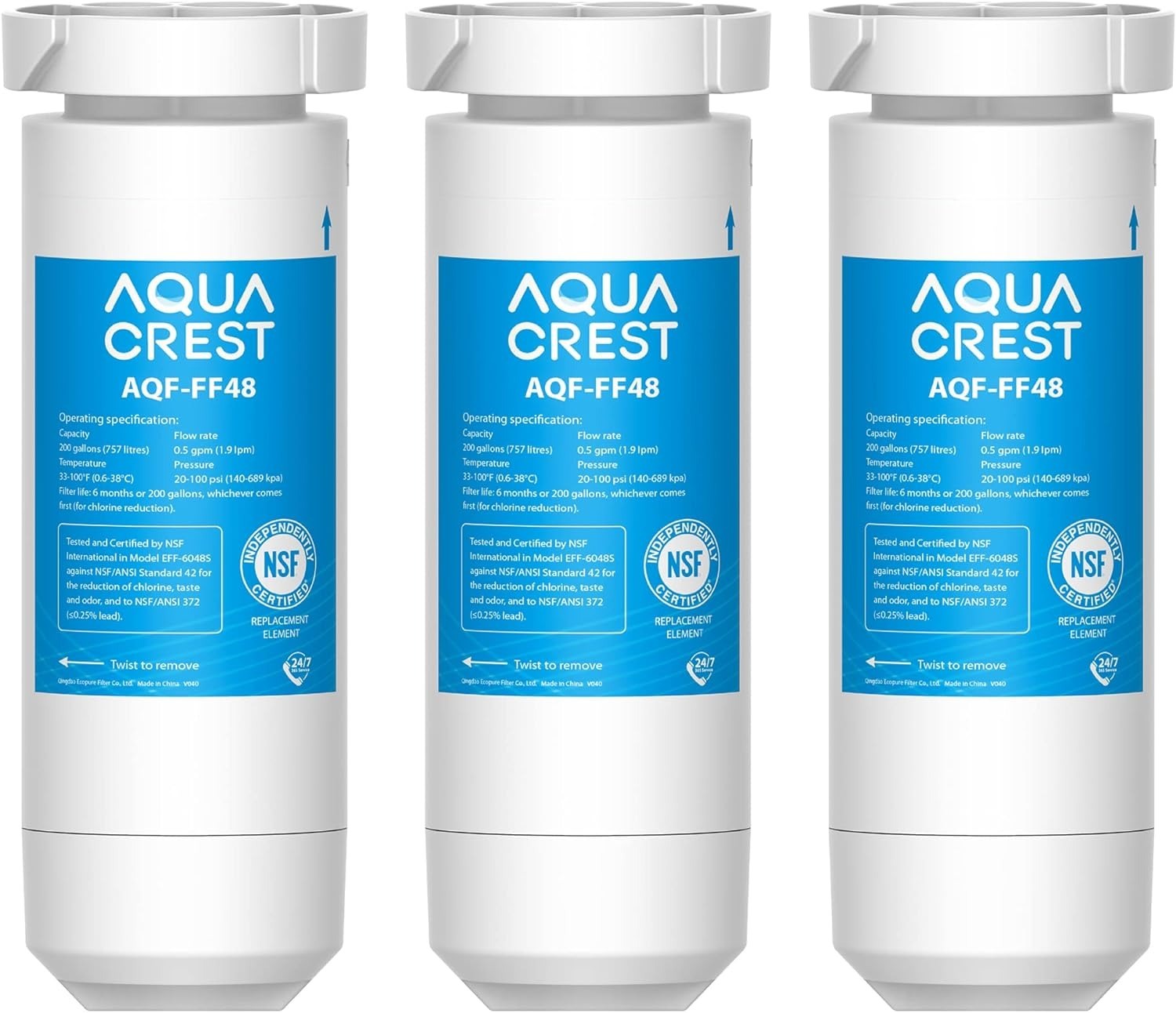 Prime Members: 3-Pack AQUA CREST Refrigerator Water Filter Replacements from $16.53 w/ S&S + Free Shipping