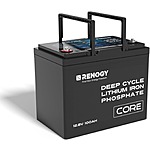 Renogy 12V 100Ah LiFePO4 Deep Cycle Backup Battery $300 + Free Shipping